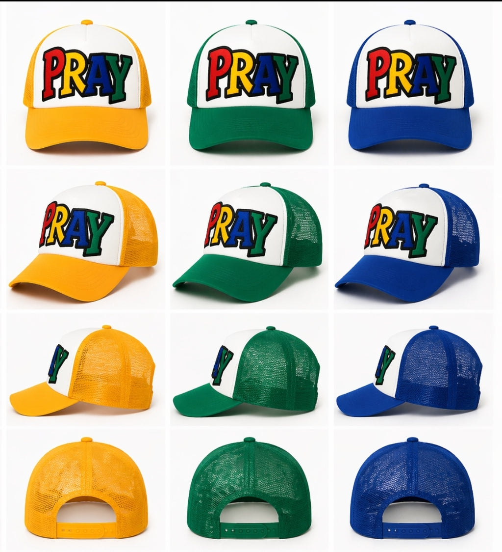 PRAY - Trucker Hat (Multi-Color Embroidery)