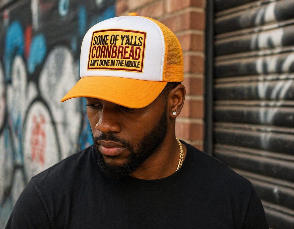 Some Of Y'all Cornbread Not Done In The Middle- Trucker Hat